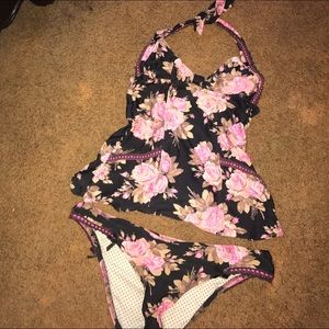 Betsey Johnson Floral Tankini Swim Suit