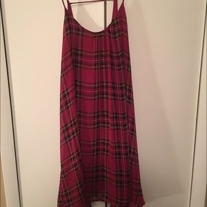 Spaghetti strap plaid short dress