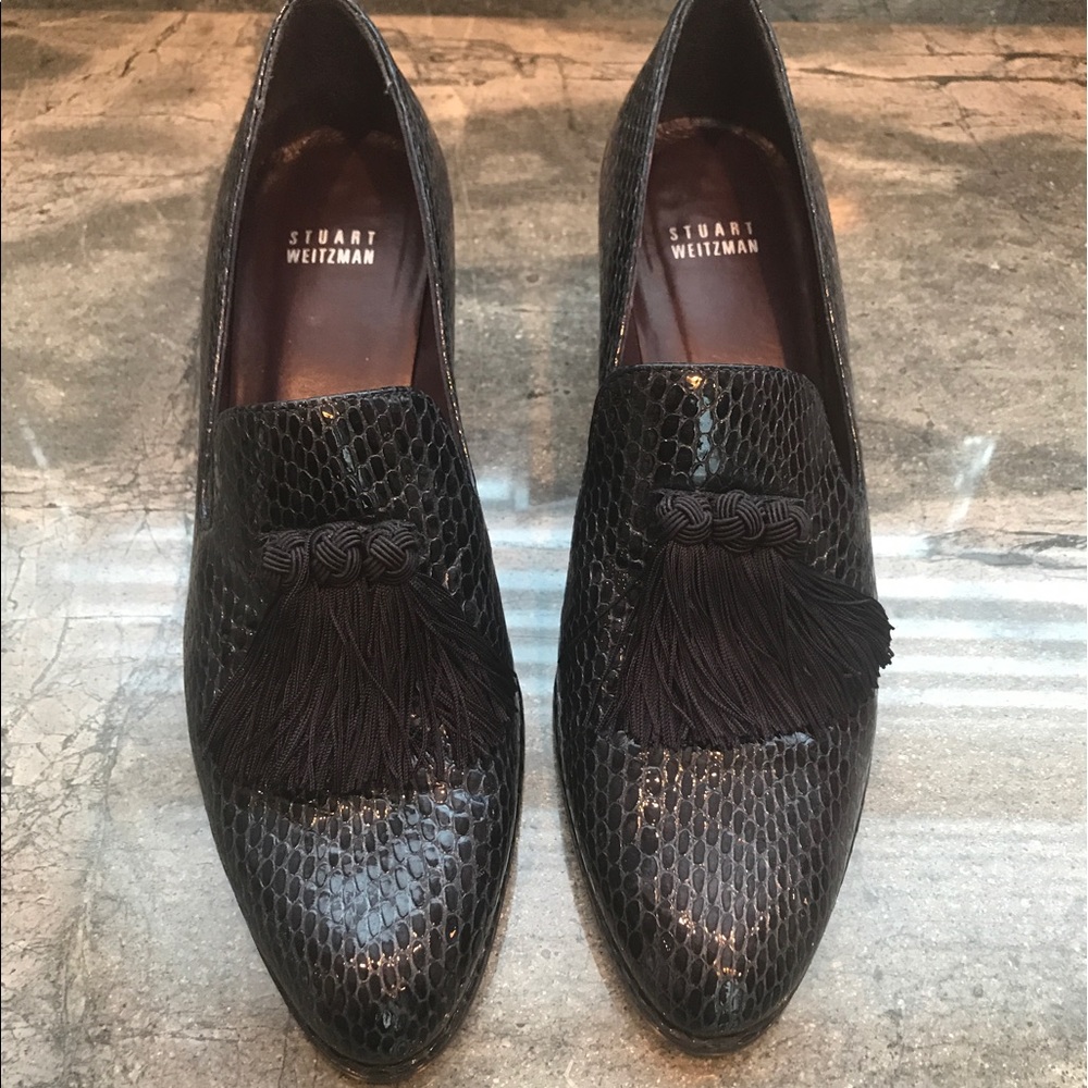 Stuart Weitzman Blue Snake Tassel