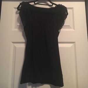 Black ruffle sleeve top