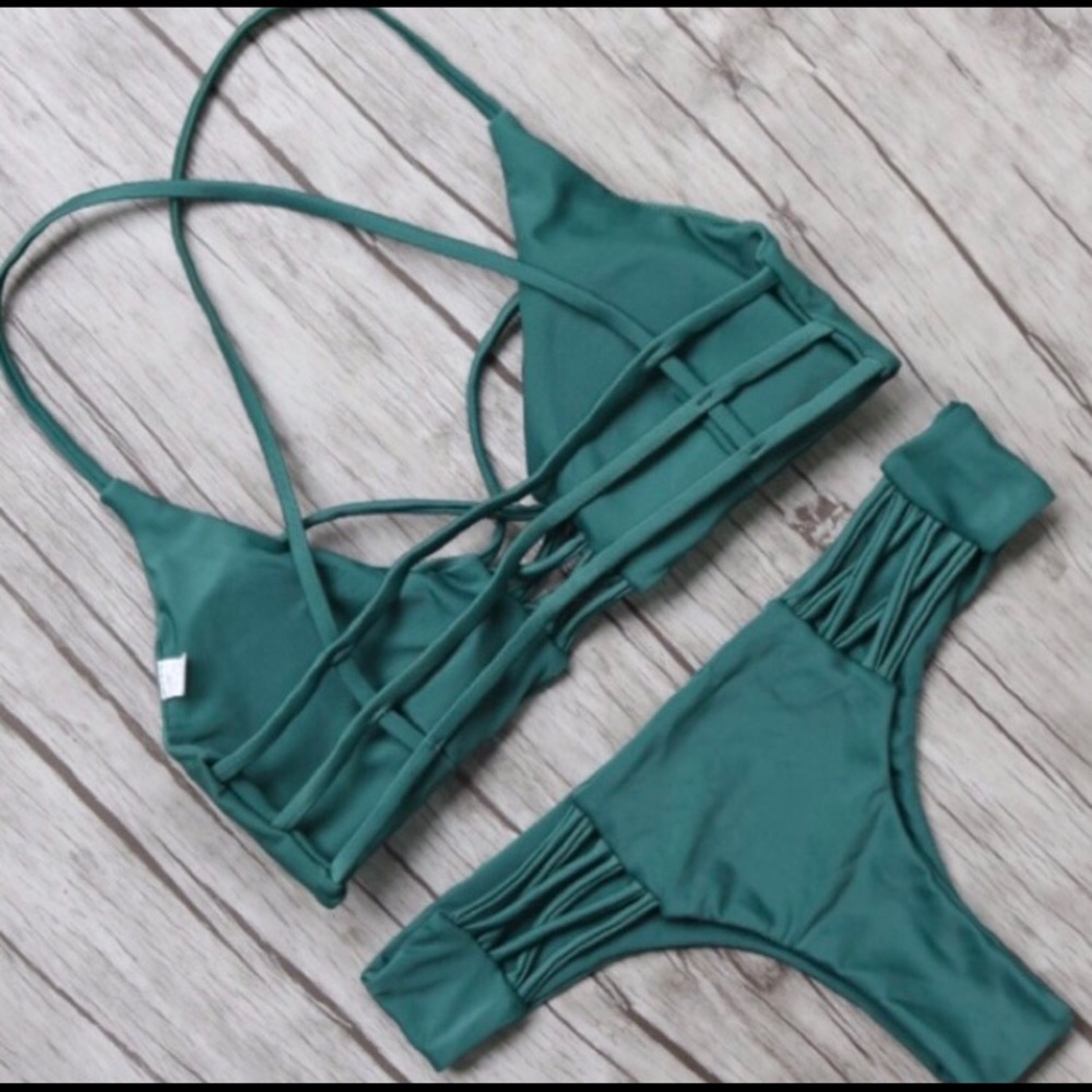 New Green Cheeky Bikini Set