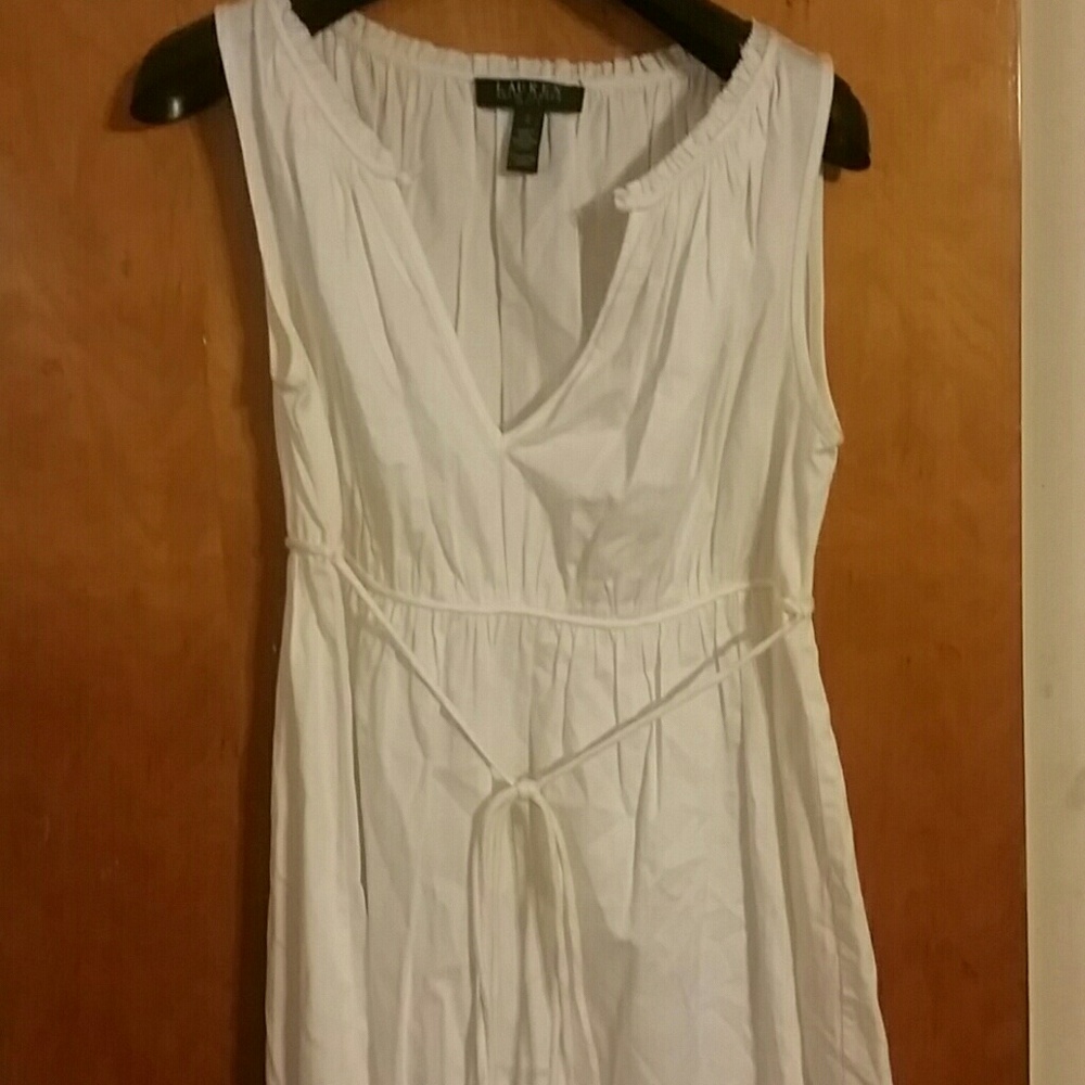 Ralph Lauren White Summer Dress Sz 2 EUC 100% Cott