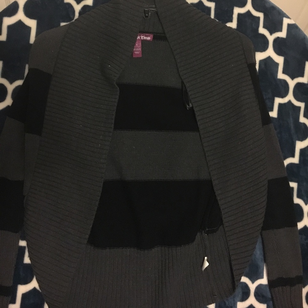Black and gray striped cardigan
