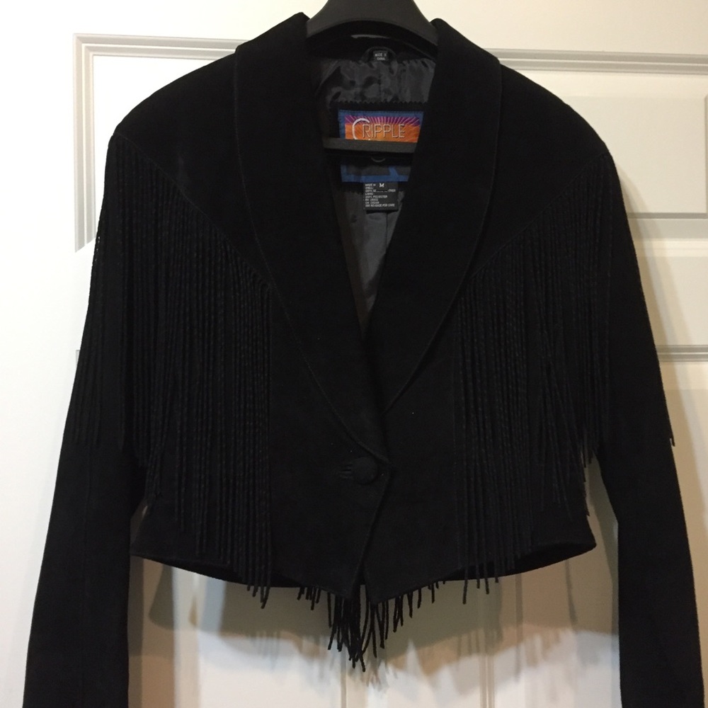 Suede FRINGED jacket medium boleros style