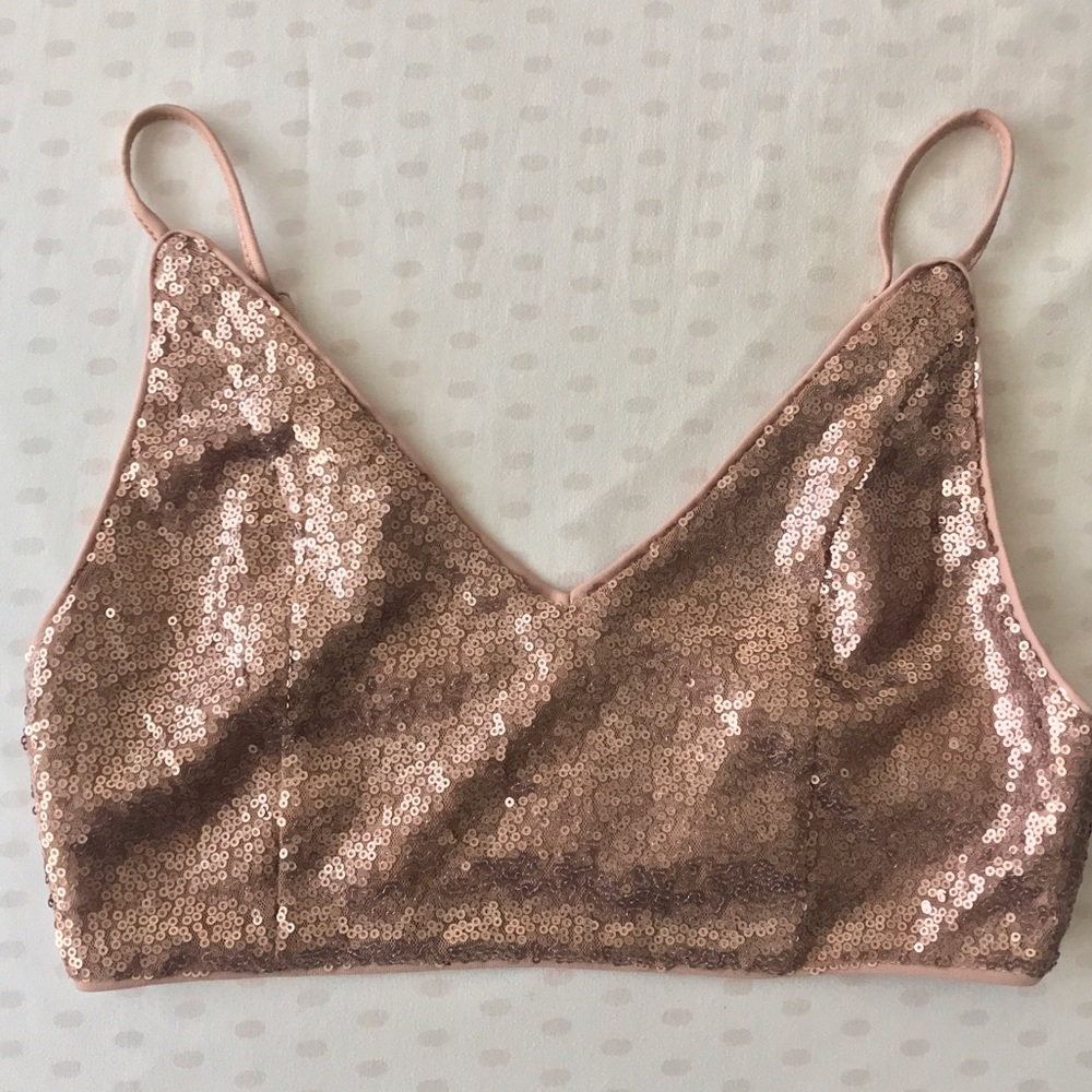 Forever 21 Gold Sequin Crop Top