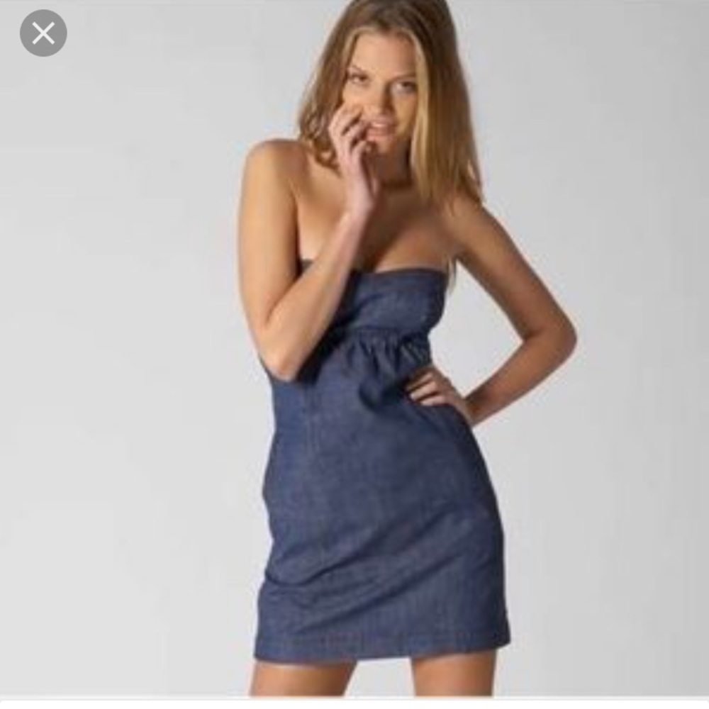 Adorable Strapless Jean Dress