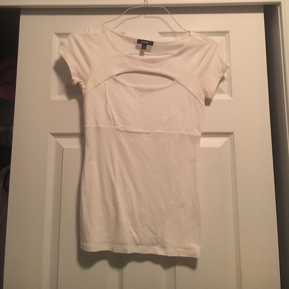 White cut out front top