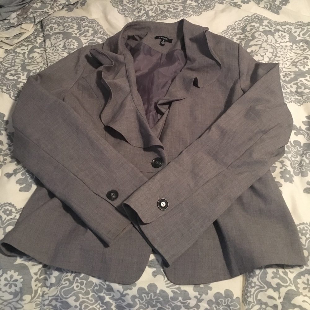 Grey Rafaella Ruffle Blazer - Picture 2 of 4