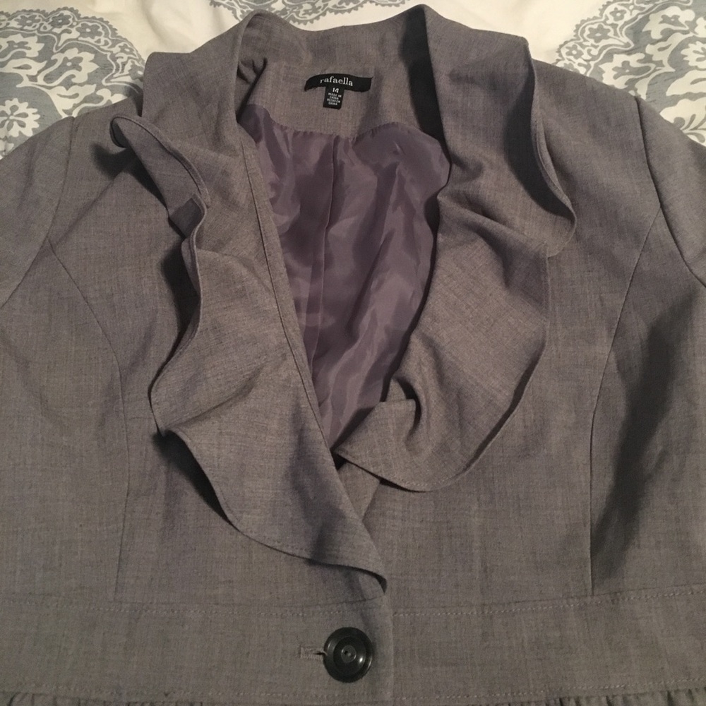 Grey Rafaella Ruffle Blazer - Picture 4 of 4