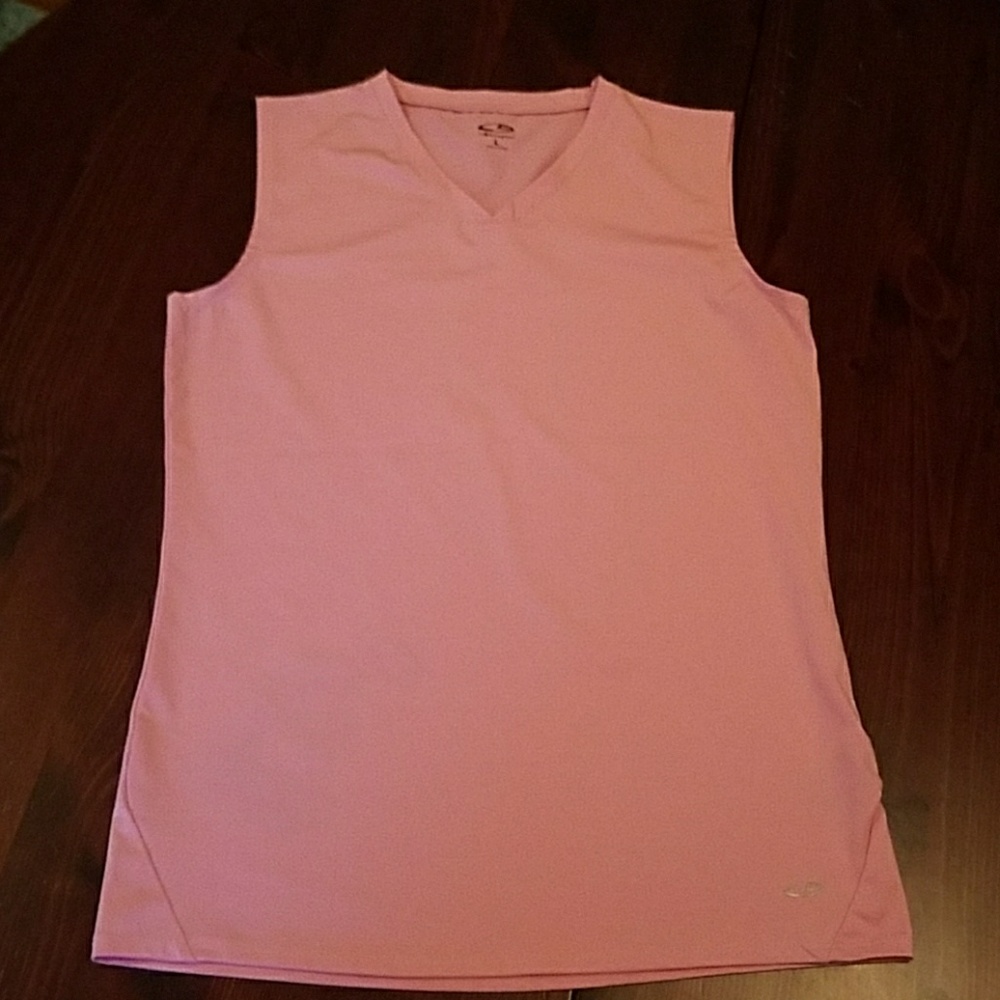 Pink Athletic shirt sleeveless tank v-neck L