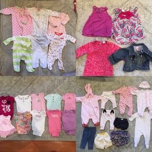31 piece Baby Girl Clothing Bundle 3-6 months