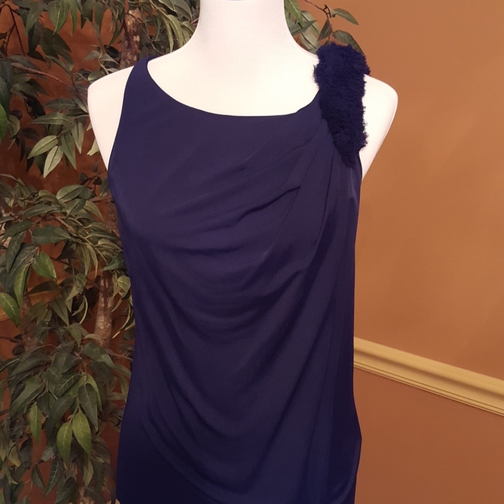 ARMANI Jeans Navy Blue Sleeveless top. Med. EUC