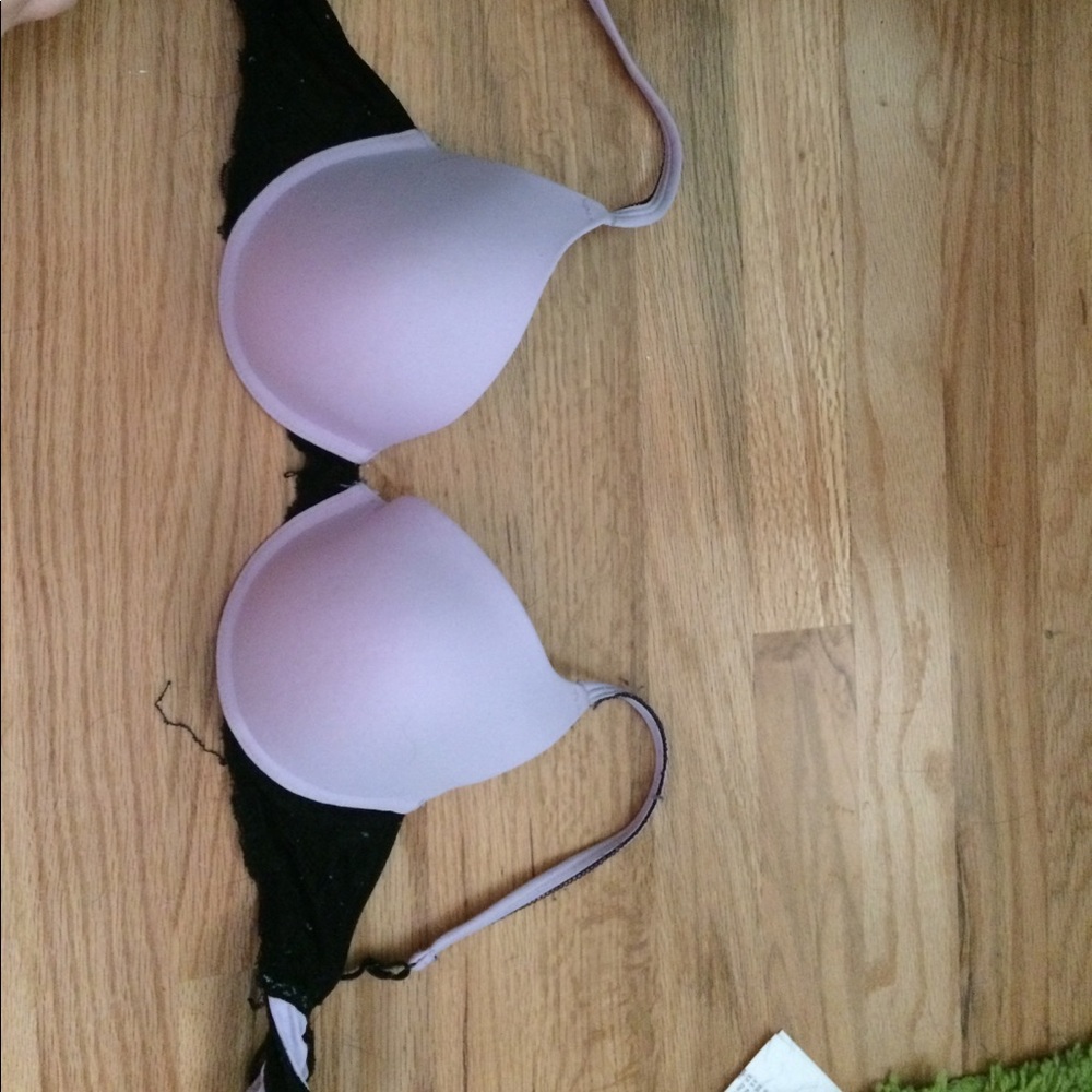 purple and black bra