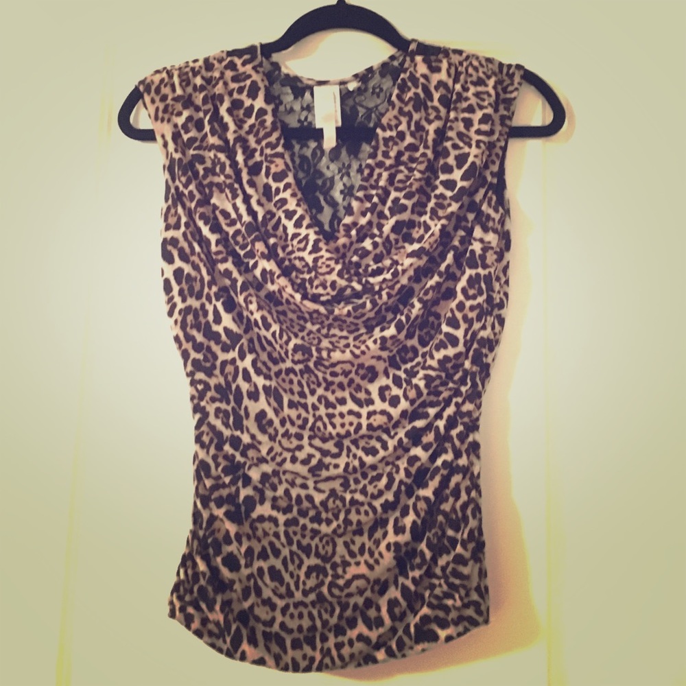 Cheetah print dress shirt size small