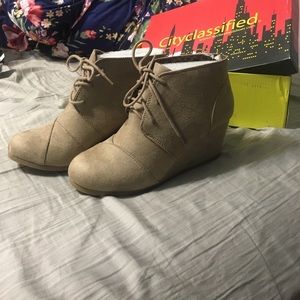 never worn nude suede booties size 9