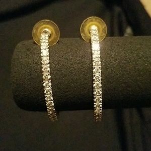 Inside outside cz stone hoops