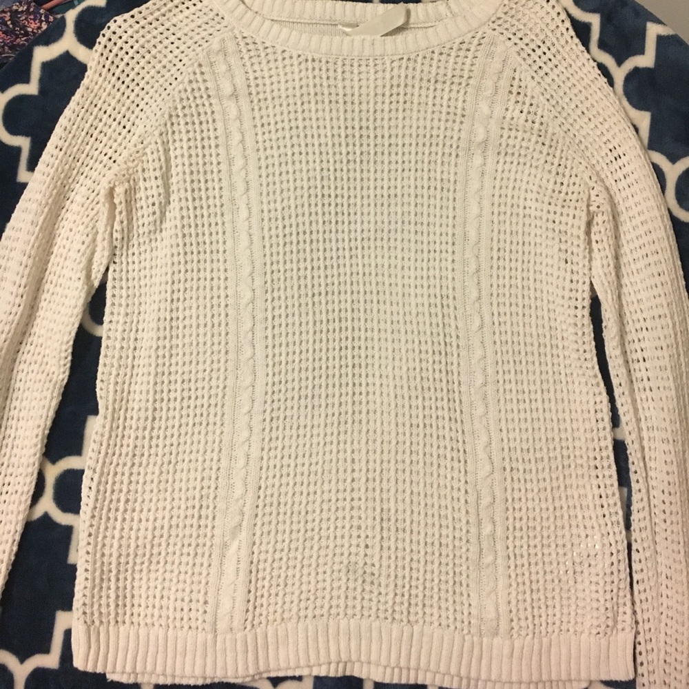 White holed long sleeve