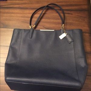 Coach navy bag with gold details