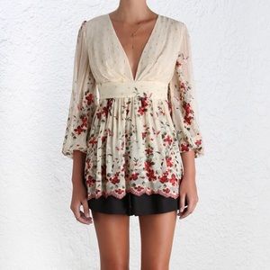 Zimmerman Sakura Plunge Embroidery Top