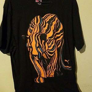 Black and Orange puma print t shirt