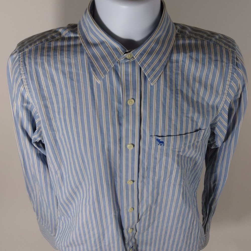 Abercrombie & Fitch Men's Blue Striped Shirt