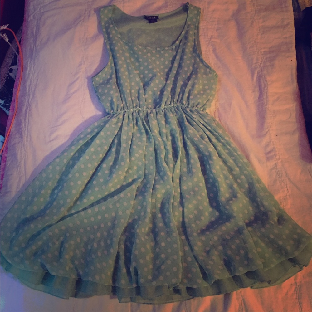 Mint Polka Dot Dress
