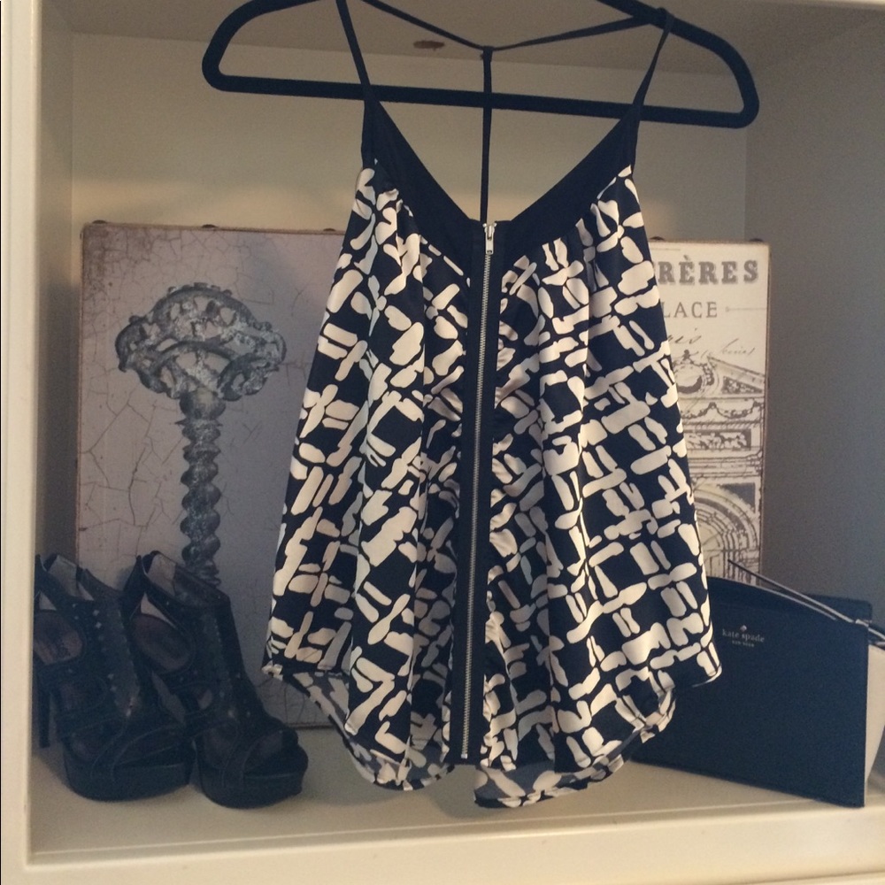 Silky black & cream swing cami