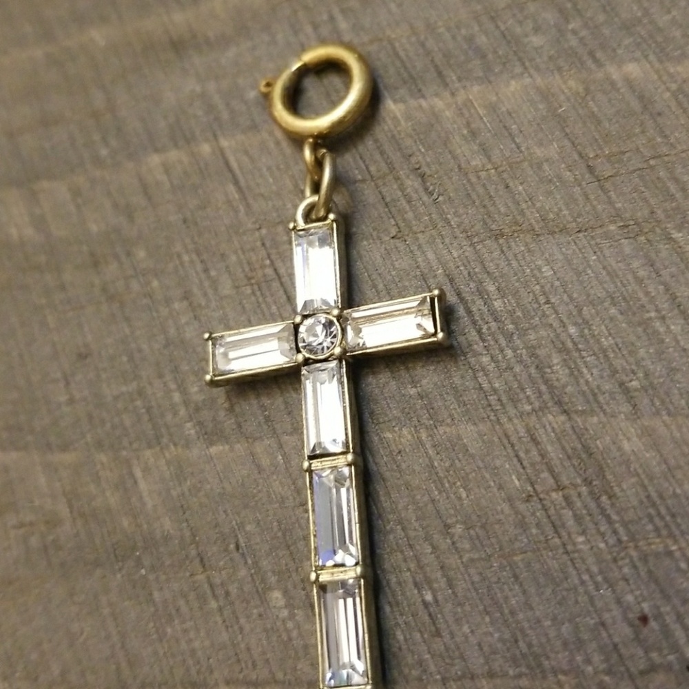 JBloom Gold Crystal Cross Charm 2 for $12