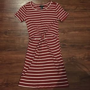 Orange and white striped dress