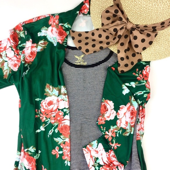 •restock• Floral Cardigan - Green - Picture 2 of 5