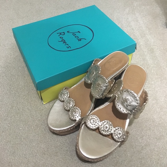 Jack Rogers Shoes - Metallic Jack Rogers Wedge sandals