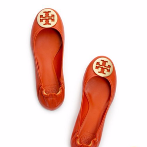 Tory Burch Orange Patent Reva Flats