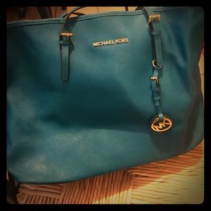 Micheal kors large turquoise purse