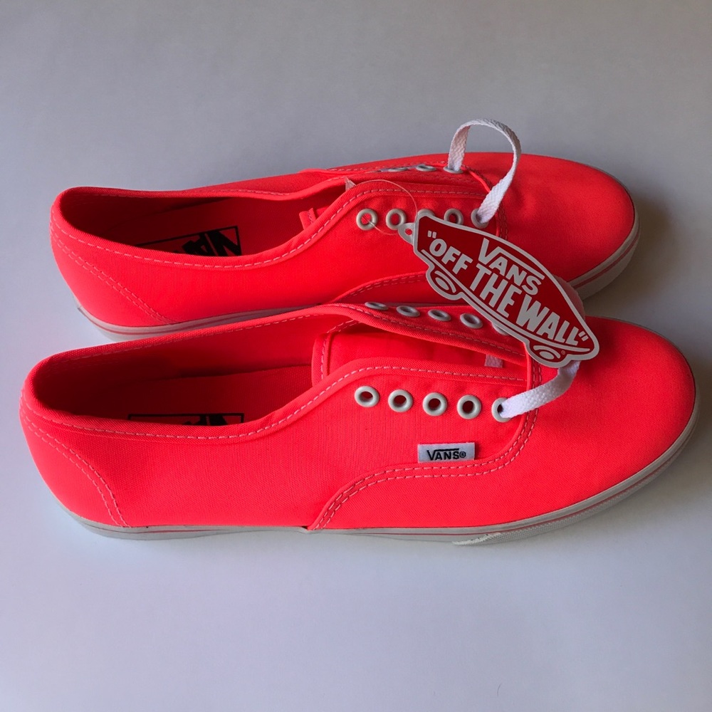 Neon coral woman's size 8 vans lo pro authentics