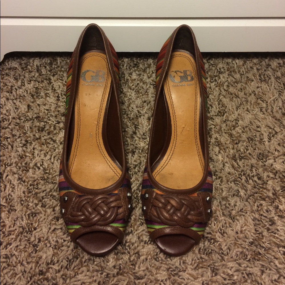 Gianni Bini open toe heels Multicolor striped