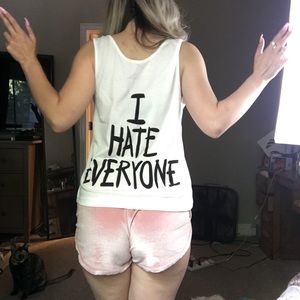 'I HATE EVERYONE' printed tank