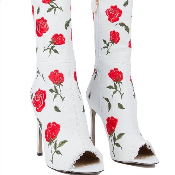 dee8359 Shoes - IT MIGHT BE YOU HEELED EMBROIDERED BOOTIES