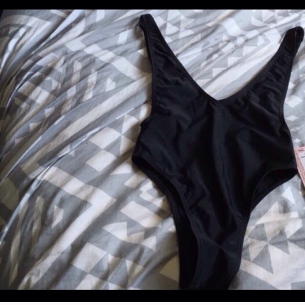 RESERVED. New Black High Thigh Low Back Swimsuit