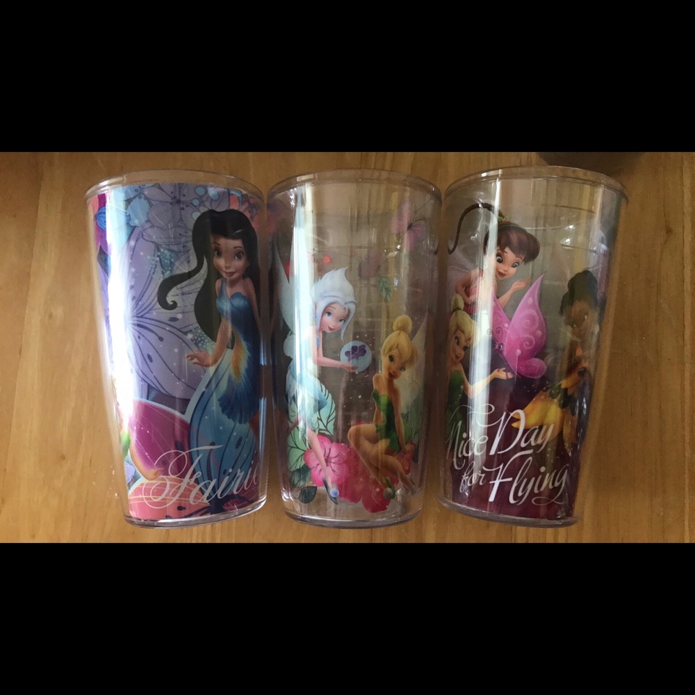 3 Disney Fairies Tinkerbell Tervis Tumblers & Lids