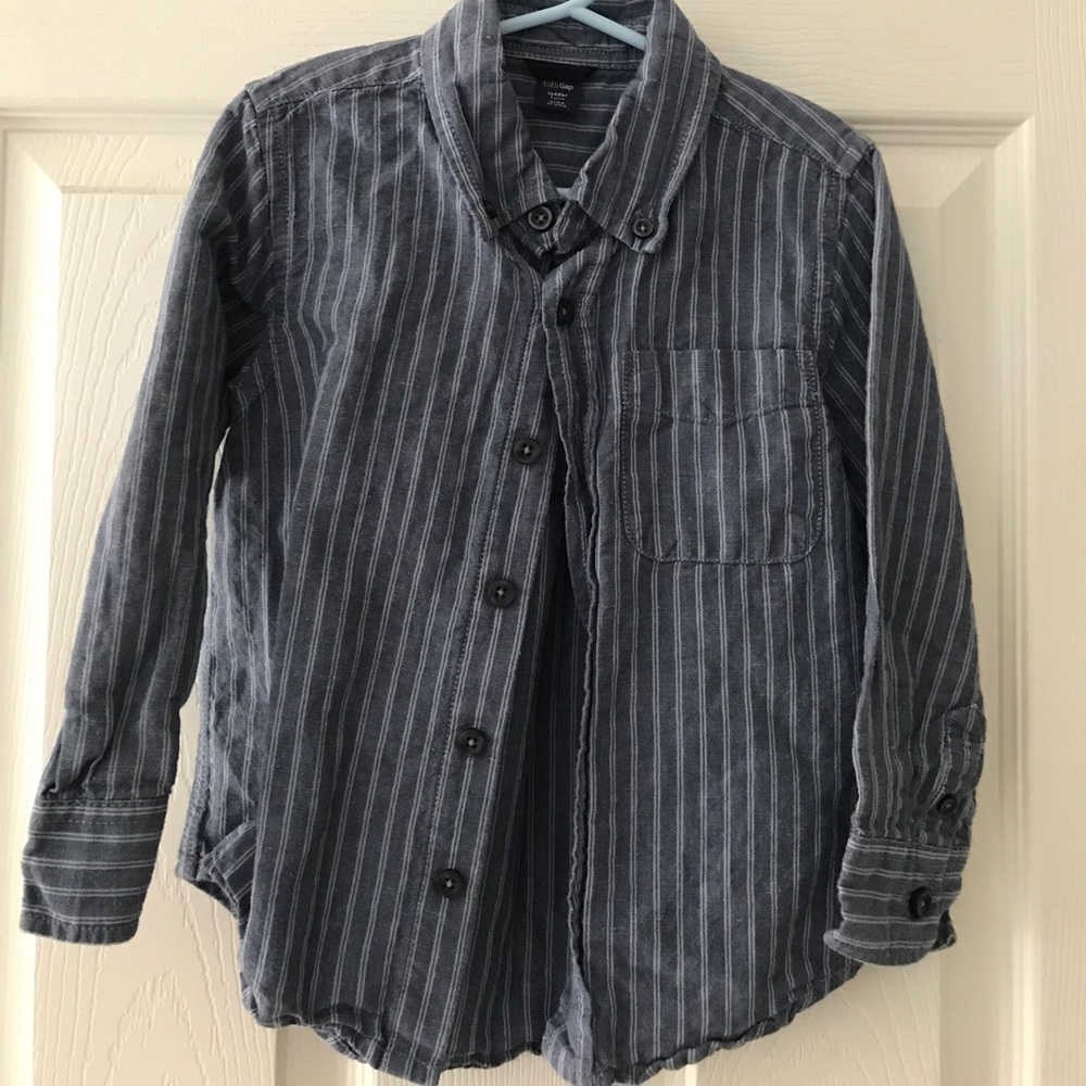 Toddler boy long sleeve button down shirt