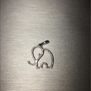 10K White Gold Elephant Pendant