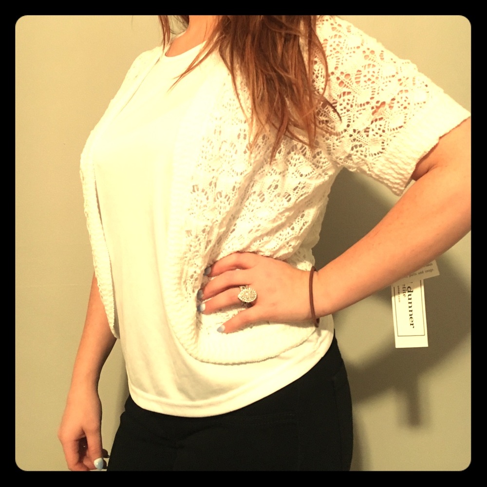 NWT size petite small white tank and cardigan.