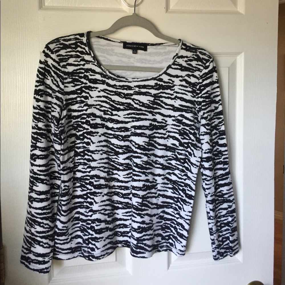 Jones New York Zebra Print Tee