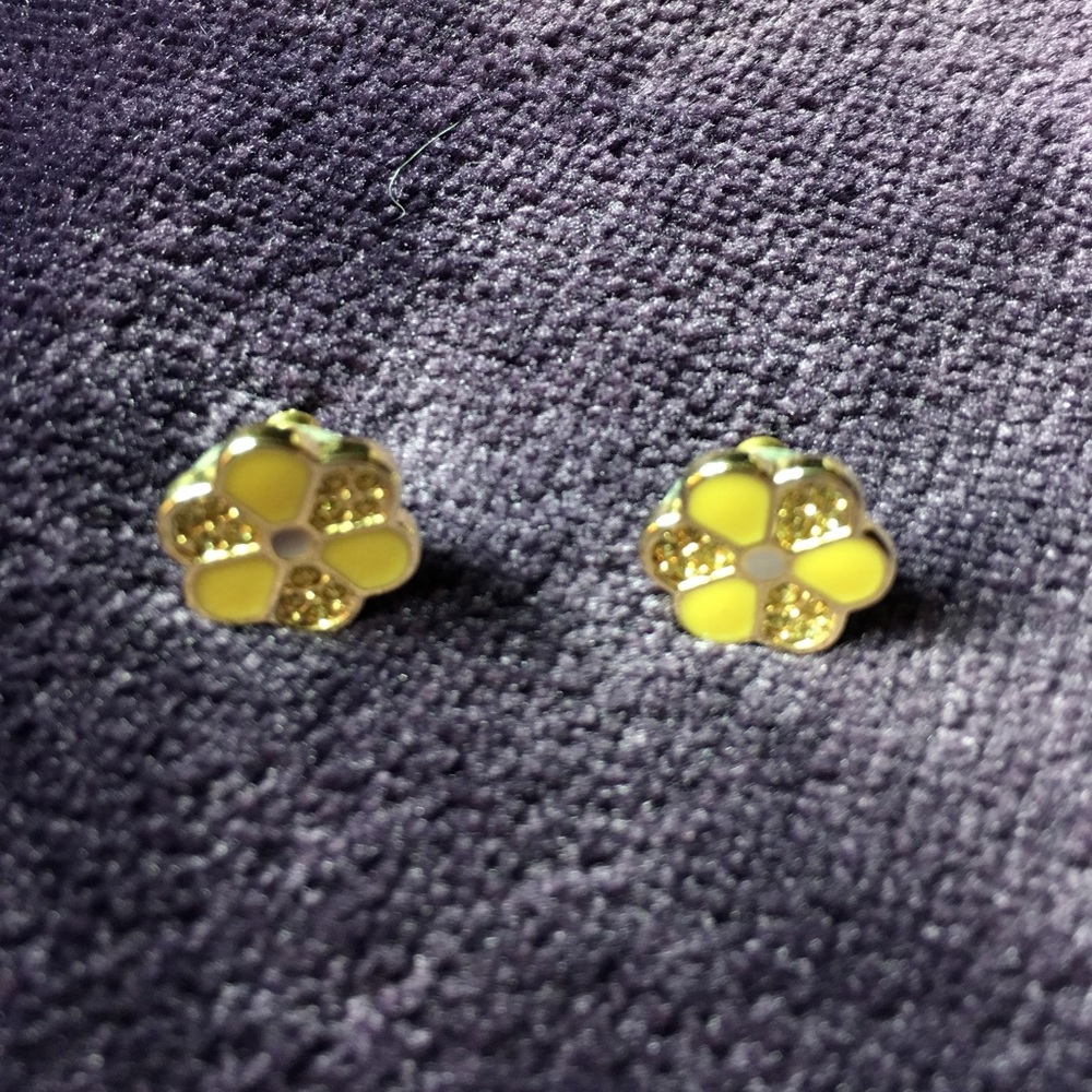 Swarovski flower earrings (yellow)