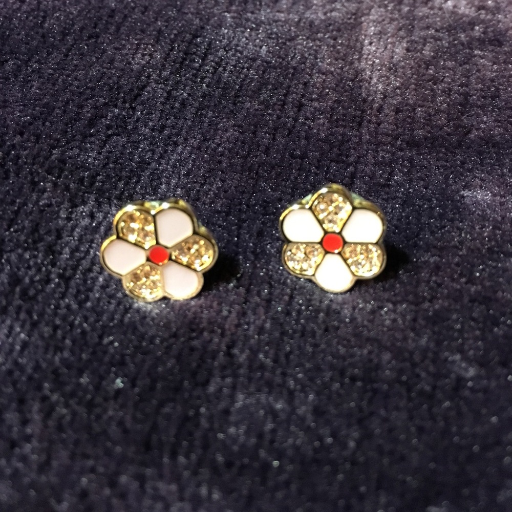 Swarovski flower earrings (purple)