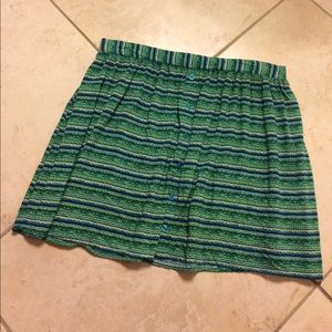 Striped green mini skirt