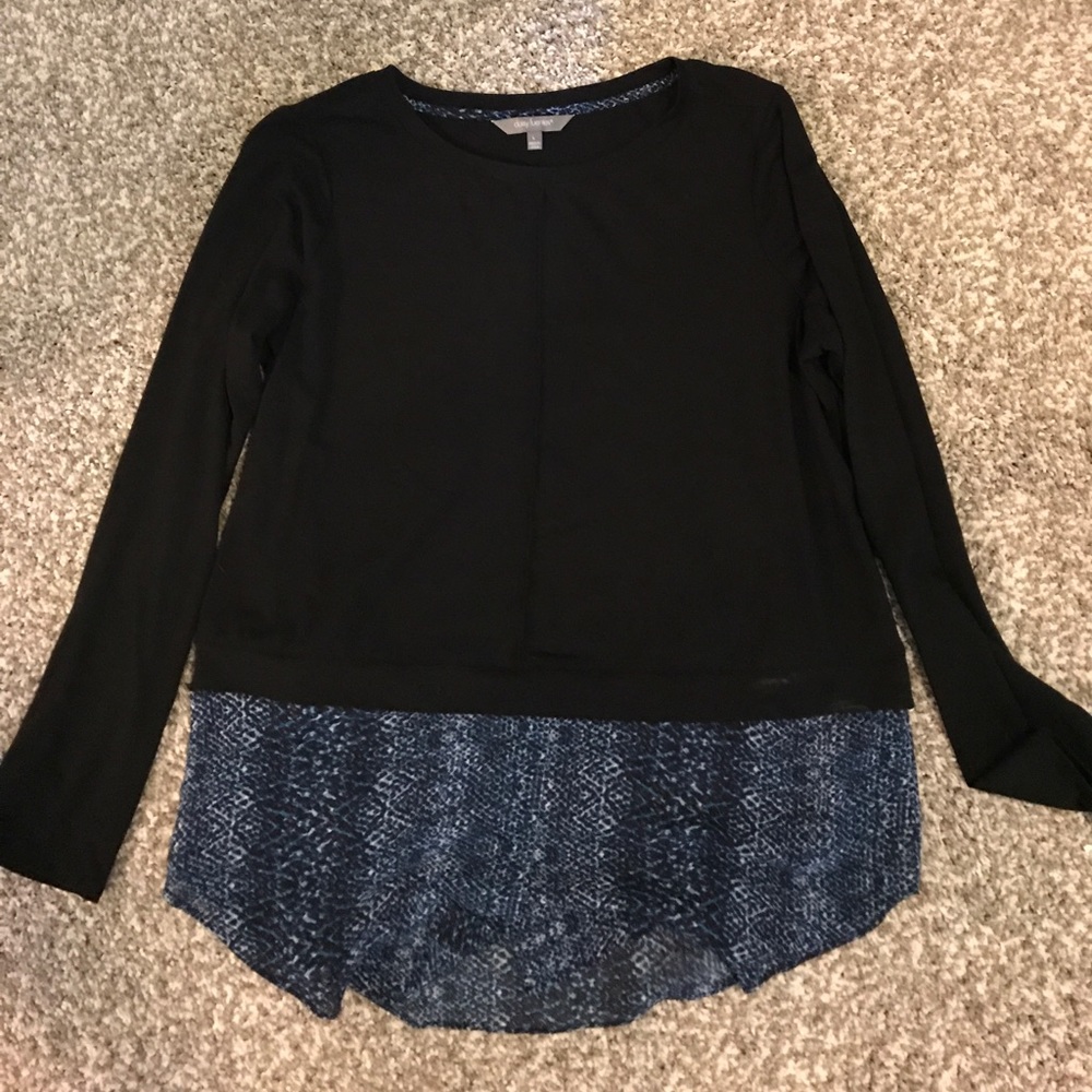 Daisy Fuentes black long sleeve with sheer bottom