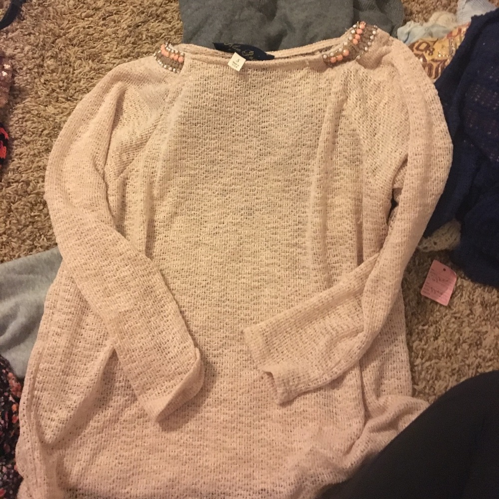 pale pink sweater