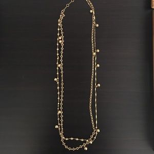 J Crew long double strand necklace