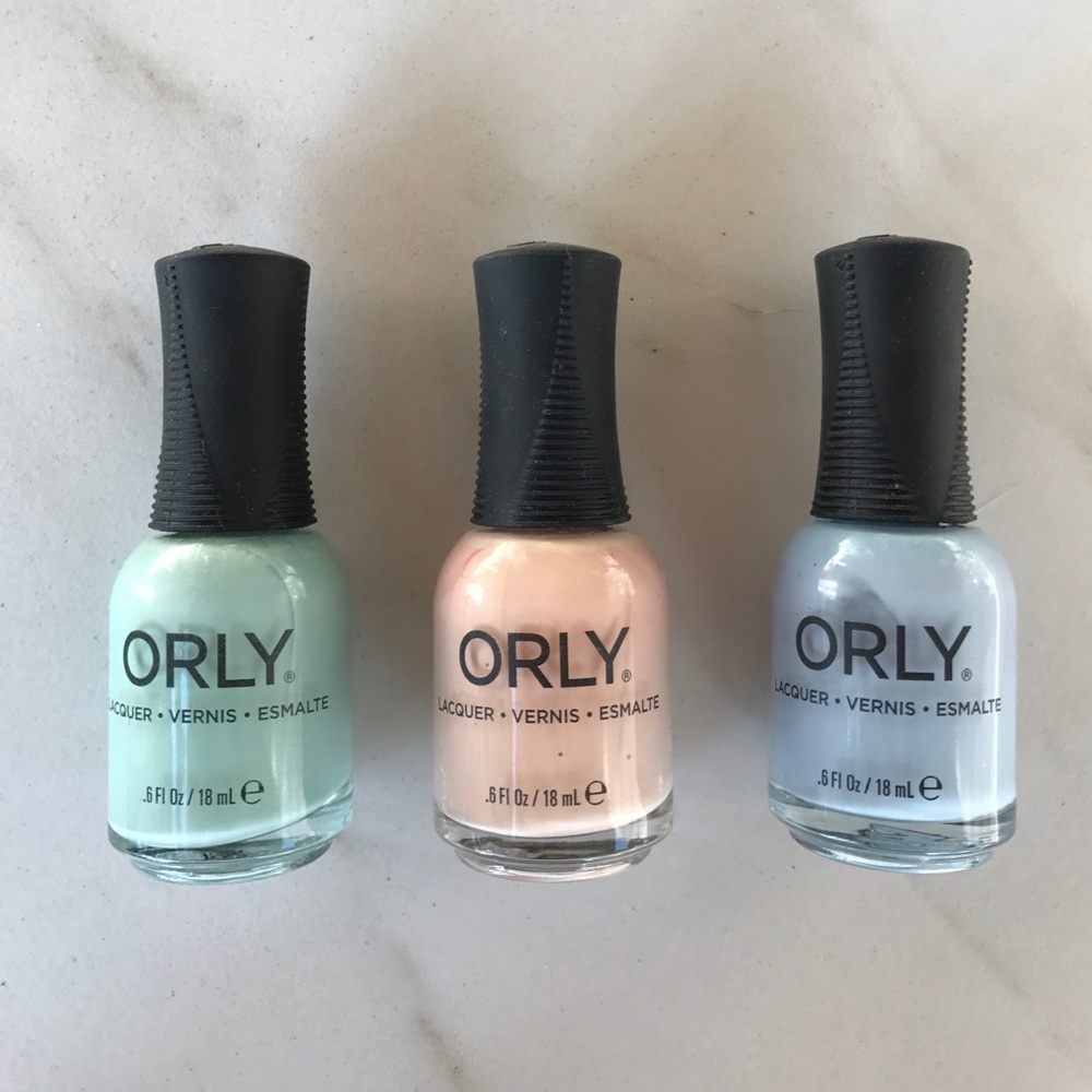 Set of 3 Orly Nail Polishes in Pastel Colors